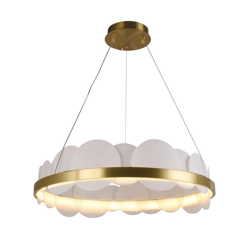 LED ljusreglerad ljuskrona på textilsladd LED/40W/230V 3000-6500K guld + fjärrkontroll