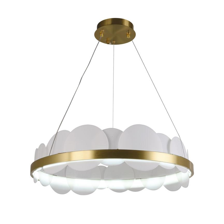 LED ljusreglerad ljuskrona på textilsladd LED/40W/230V 3000-6500K guld + fjärrkontroll