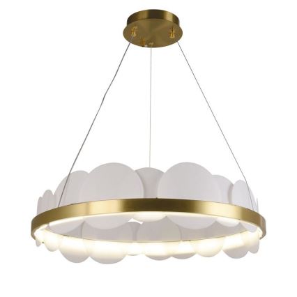 LED ljusreglerad ljuskrona på textilsladd LED/40W/230V 3000-6500K guld + fjärrkontroll