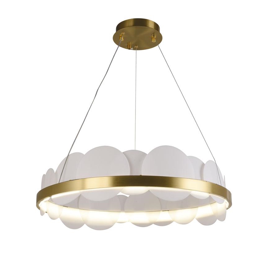 LED ljusreglerad ljuskrona på textilsladd LED/40W/230V 3000-6500K guld + fjärrkontroll
