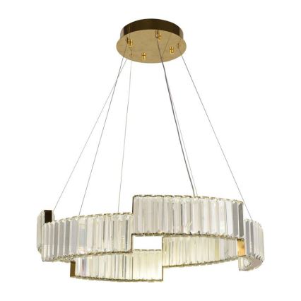 LED Ljusreglerad kristall ljuskrona på snöre LED/40W/230V 3000-6500K guld + fjärrkontroll