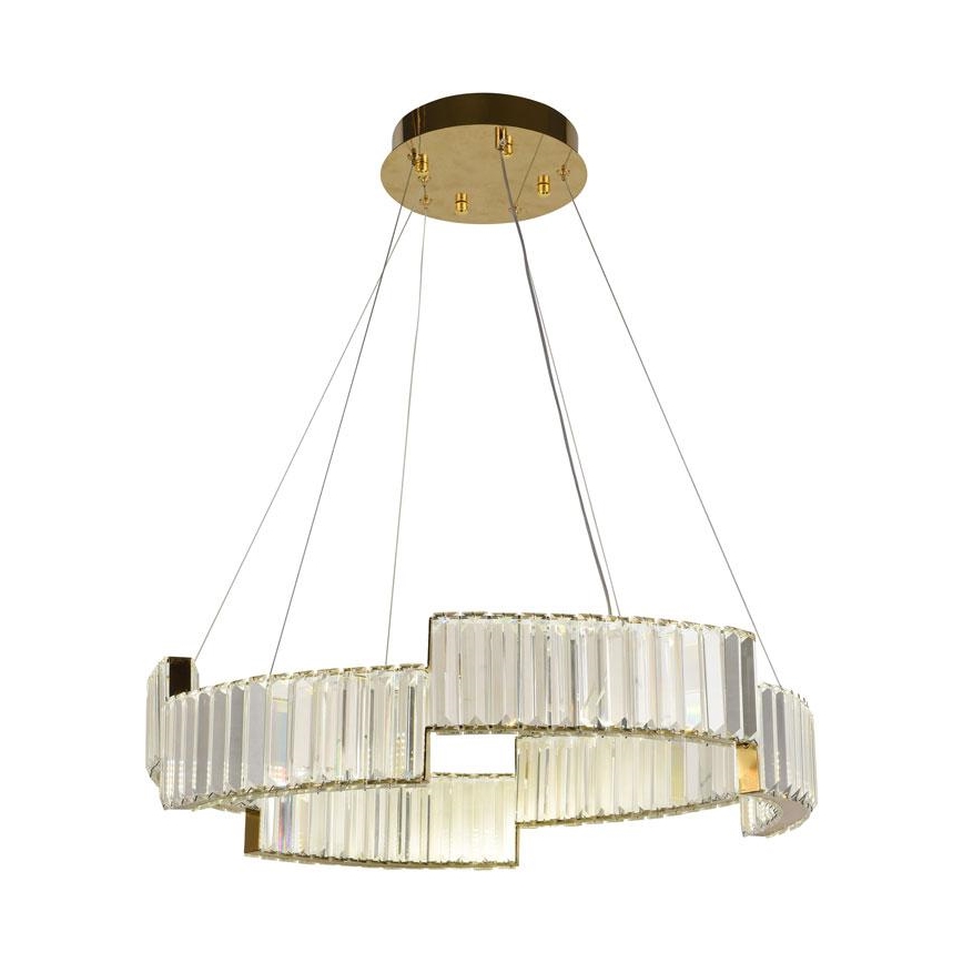 LED Ljusreglerad kristall ljuskrona på snöre LED/40W/230V 3000-6500K guld + fjärrkontroll