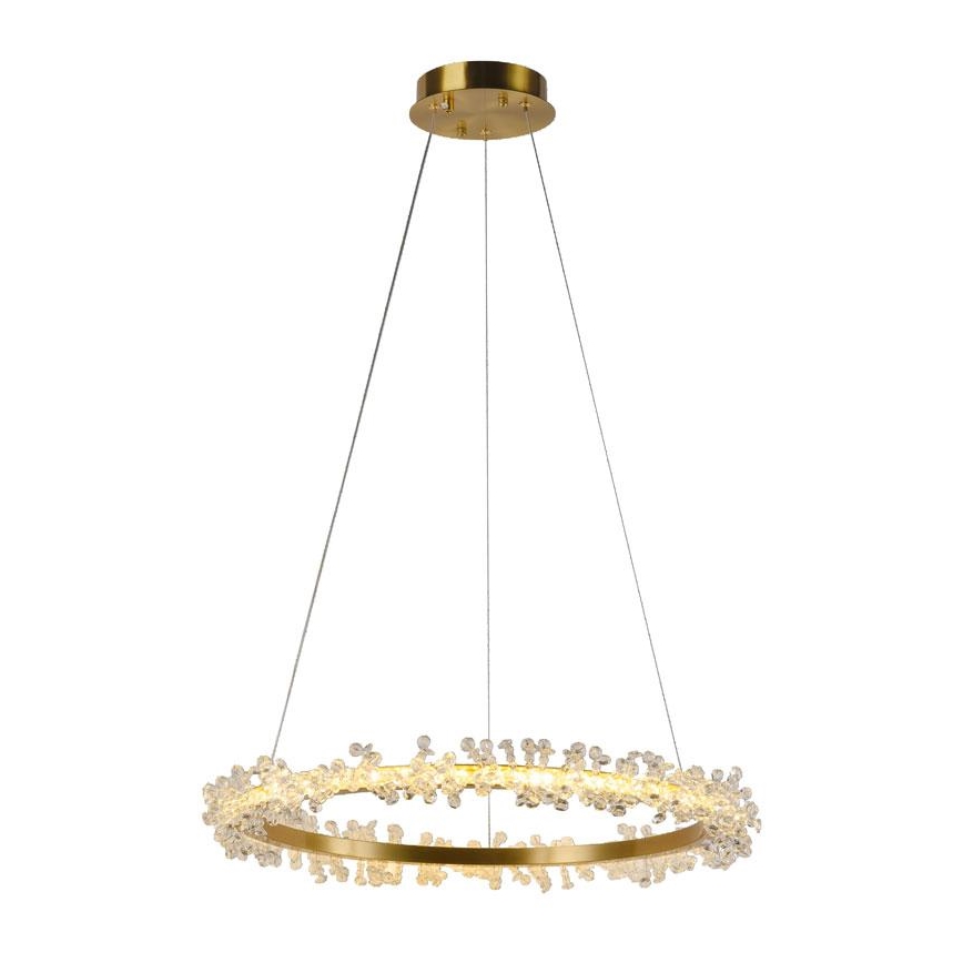 LED Ljusreglerad kristall ljuskrona på snöre LED/40W/230V 3000-6500K guld + fjärrkontroll