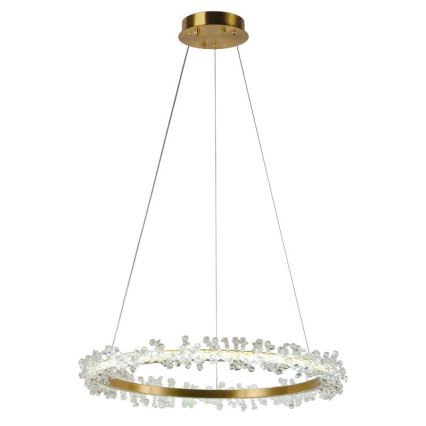 LED Ljusreglerad kristall ljuskrona på snöre LED/40W/230V 3000-6500K guld + fjärrkontroll