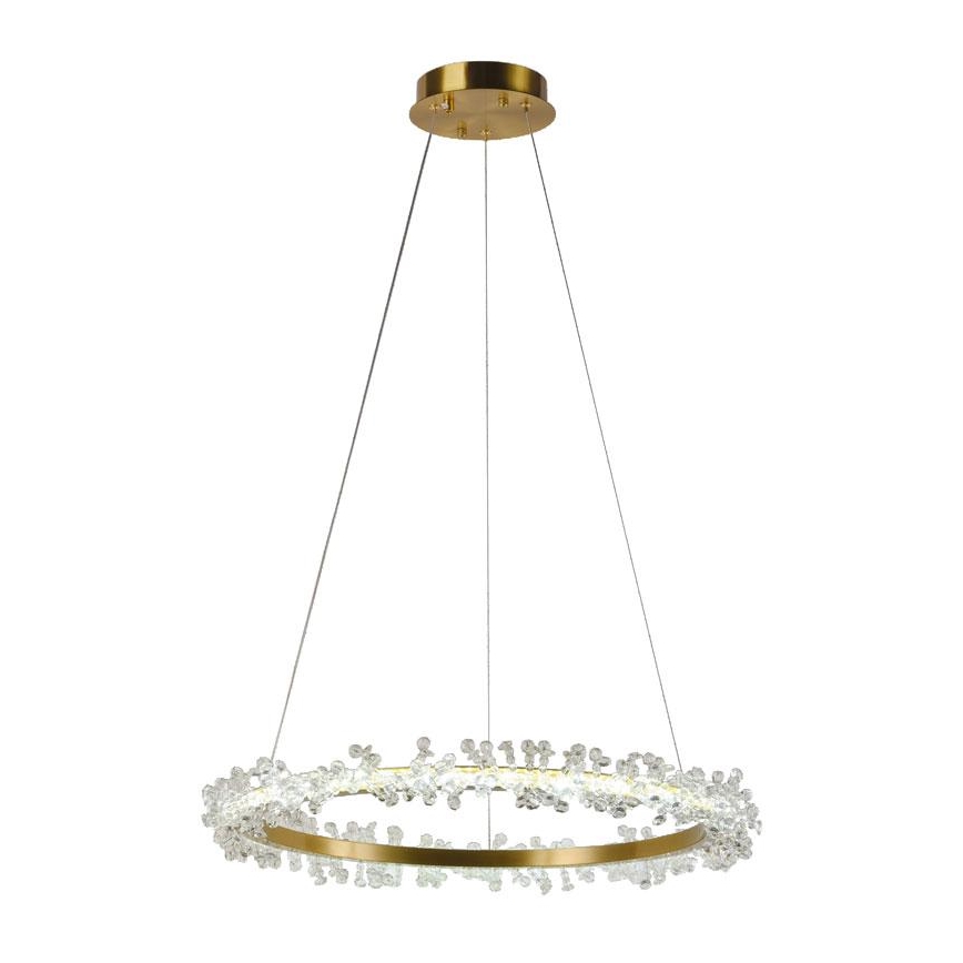 LED Ljusreglerad kristall ljuskrona på snöre LED/40W/230V 3000-6500K guld + fjärrkontroll