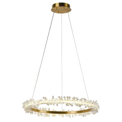 LED Ljusreglerad kristall ljuskrona på snöre LED/40W/230V 3000-6500K guld + fjärrkontroll