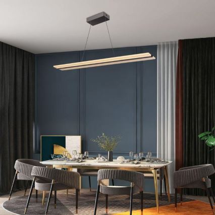 LED ljusreglerad ljuskrona på textilsladd LED/40W/230V 3000-6500K krom + fjärrkontroll