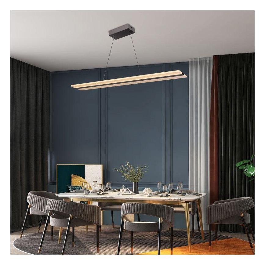 LED ljusreglerad ljuskrona på textilsladd LED/40W/230V 3000-6500K krom + fjärrkontroll