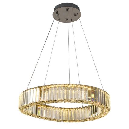 LED Dimbar kristallkronkrona på snöre LED/40W/230V 3000-6500K skinande krom + fjärrkontroll