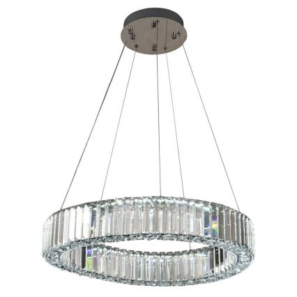 LED Dimbar kristallkronkrona på snöre LED/40W/230V 3000-6500K skinande krom + fjärrkontroll