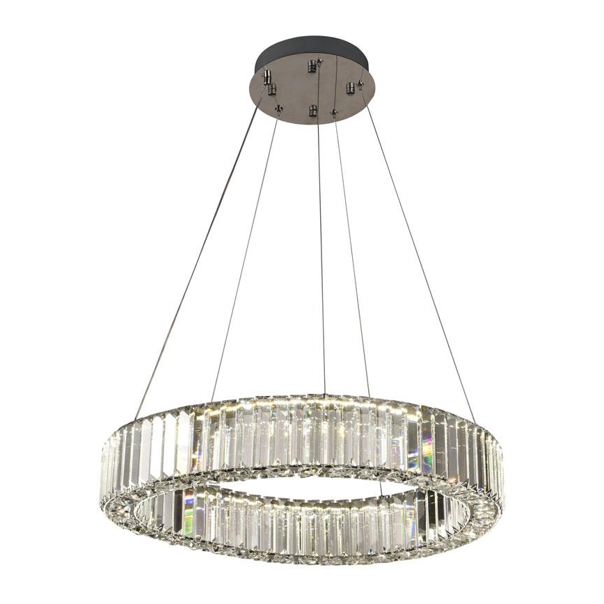 LED Dimbar kristallkronkrona på snöre LED/40W/230V 3000-6500K skinande krom + fjärrkontroll