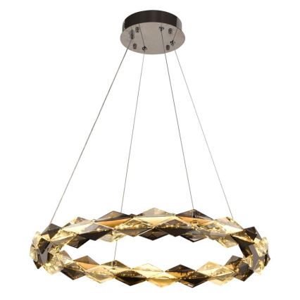 LED Dimbar kristallkronkrona på snöre LED/40W/230V 3000-6500K skinande krom + fjärrkontroll