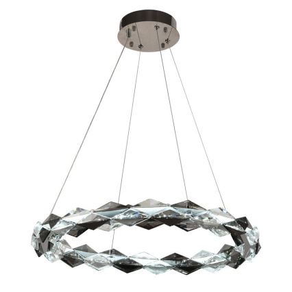LED Dimbar kristallkronkrona på snöre LED/40W/230V 3000-6500K skinande krom + fjärrkontroll