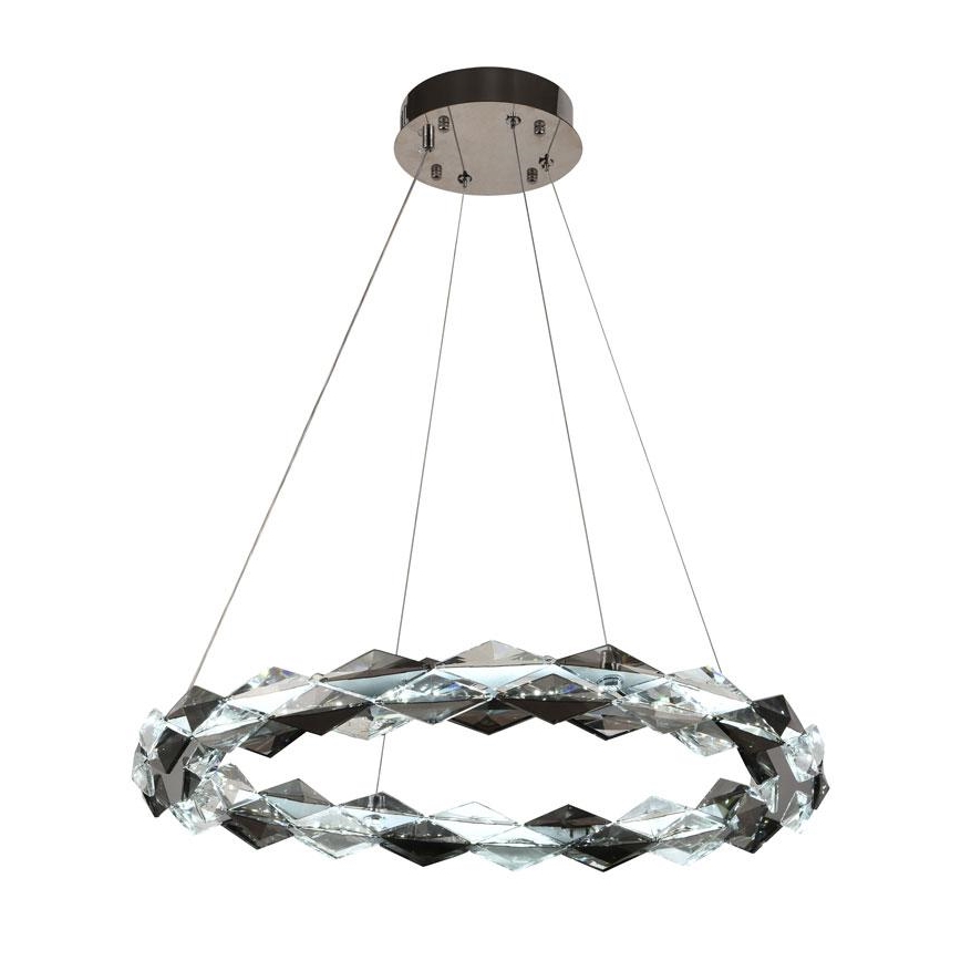 LED Dimbar kristallkronkrona på snöre LED/40W/230V 3000-6500K skinande krom + fjärrkontroll