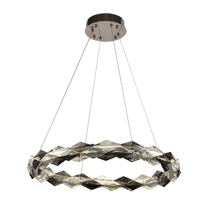LED Dimbar kristallkronkrona på snöre LED/40W/230V 3000-6500K skinande krom + fjärrkontroll