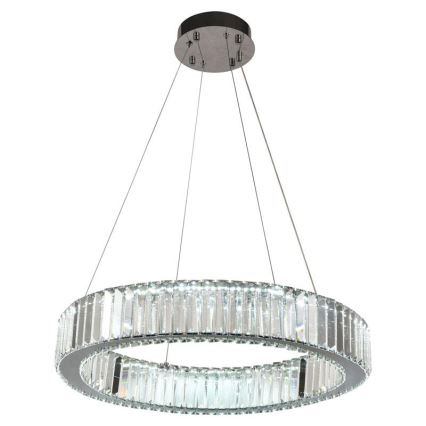 LED Dimbar kristallkronkrona på snöre LED/40W/230V 3000-6500K skinande krom + fjärrkontroll