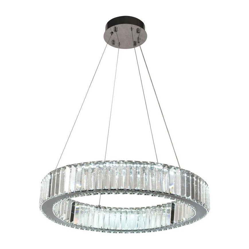 LED Dimbar kristallkronkrona på snöre LED/40W/230V 3000-6500K skinande krom + fjärrkontroll