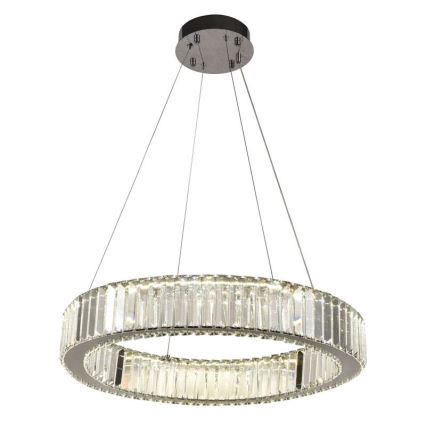 LED Dimbar kristallkronkrona på snöre LED/40W/230V 3000-6500K skinande krom + fjärrkontroll
