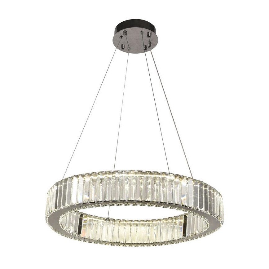 LED Dimbar kristallkronkrona på snöre LED/40W/230V 3000-6500K skinande krom + fjärrkontroll