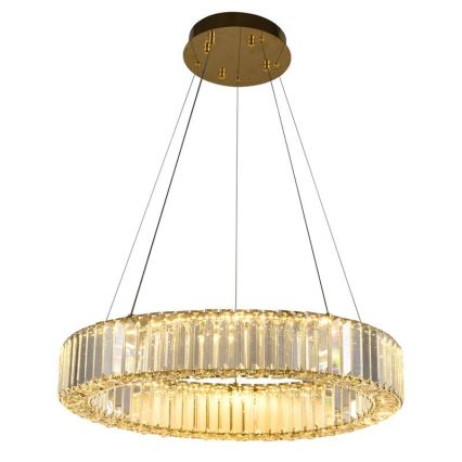 LED Ljusreglerad kristall ljuskrona på snöre LED/40W/230V 3000-6500K krom/guld + fjärrkontroll