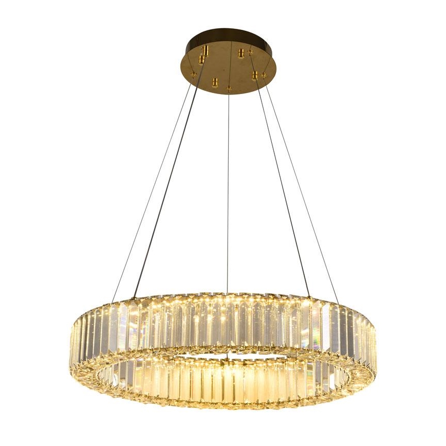 LED Ljusreglerad kristall ljuskrona på snöre LED/40W/230V 3000-6500K krom/guld + fjärrkontroll