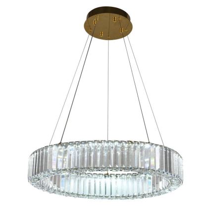 LED Ljusreglerad kristall ljuskrona på snöre LED/40W/230V 3000-6500K krom/guld + fjärrkontroll