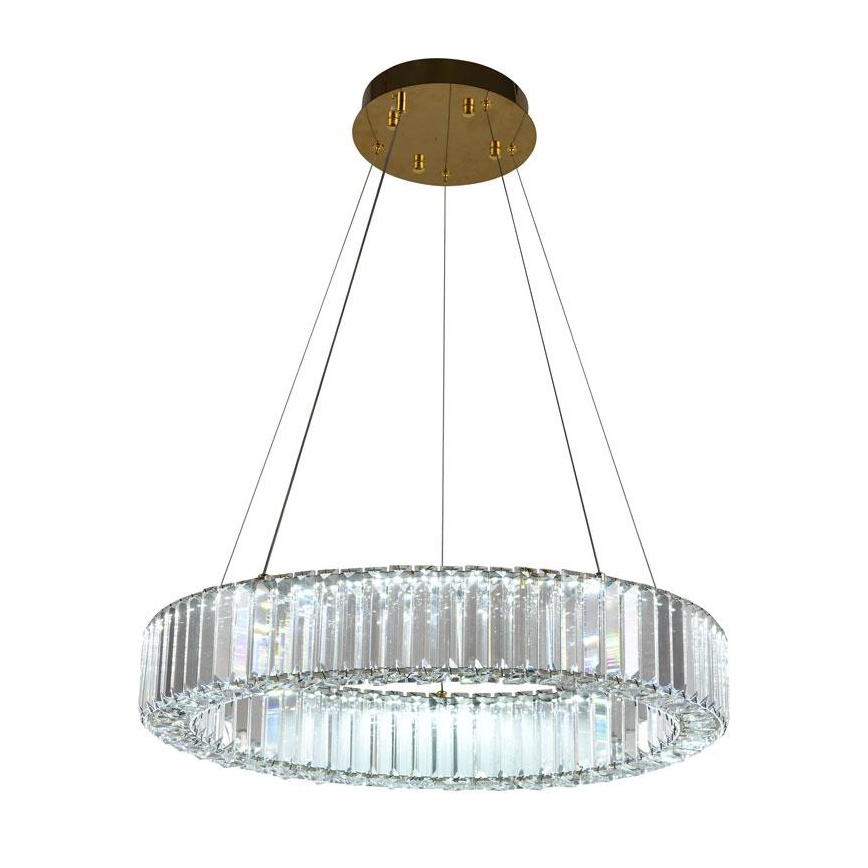 LED Ljusreglerad kristall ljuskrona på snöre LED/40W/230V 3000-6500K krom/guld + fjärrkontroll