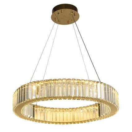 LED Ljusreglerad kristall ljuskrona på snöre LED/40W/230V 3000-6500K krom/guld + fjärrkontroll