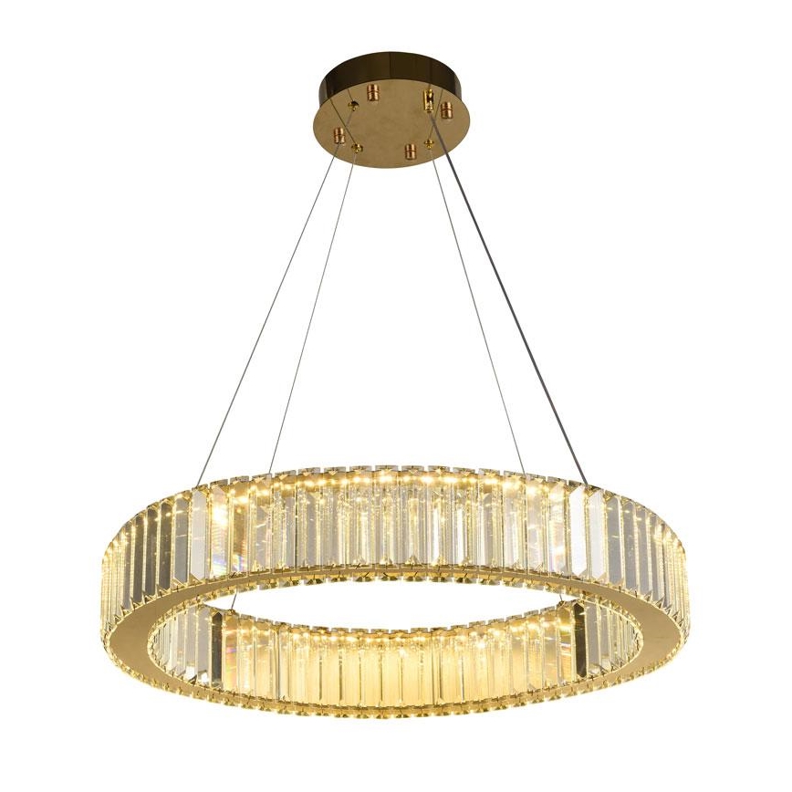 LED Ljusreglerad kristall ljuskrona på snöre LED/40W/230V 3000-6500K krom/guld + fjärrkontroll