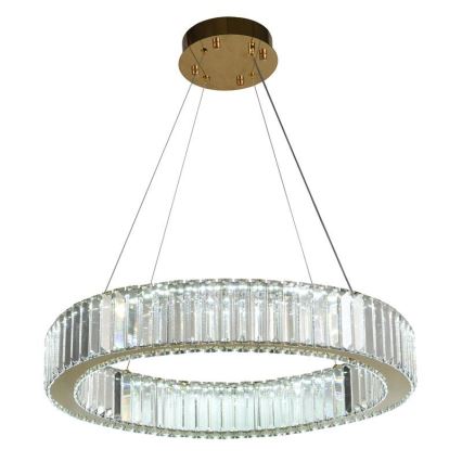 LED Ljusreglerad kristall ljuskrona på snöre LED/40W/230V 3000-6500K krom/guld + fjärrkontroll