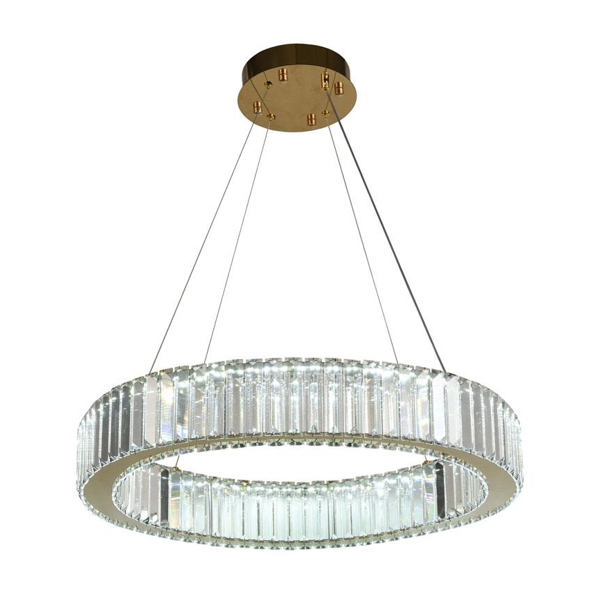 LED Ljusreglerad kristall ljuskrona på snöre LED/40W/230V 3000-6500K krom/guld + fjärrkontroll