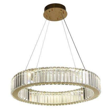LED Ljusreglerad kristall ljuskrona på snöre LED/40W/230V 3000-6500K krom/guld + fjärrkontroll