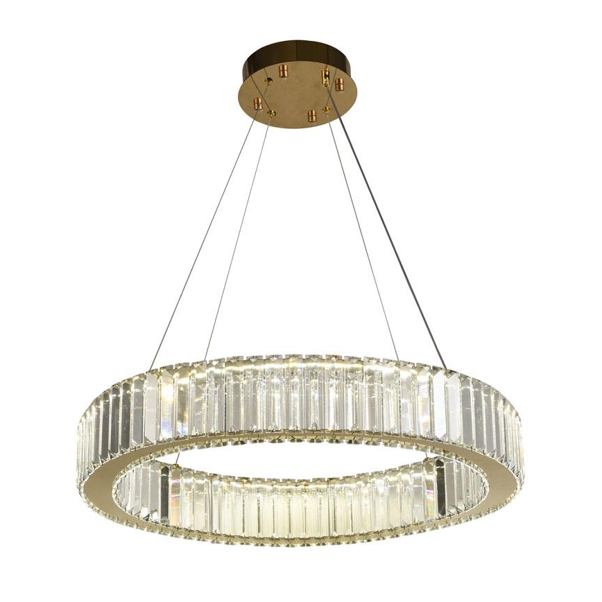 LED Ljusreglerad kristall ljuskrona på snöre LED/40W/230V 3000-6500K krom/guld + fjärrkontroll