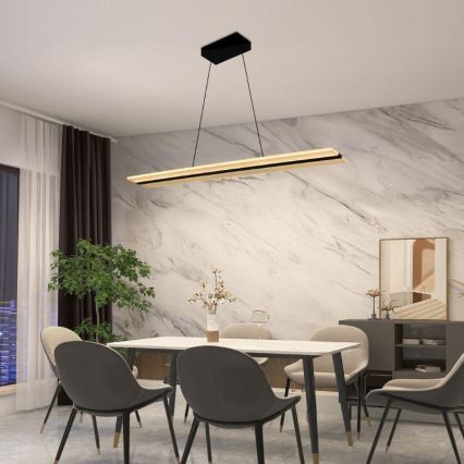 LED ljusreglerad ljuskrona på textilsladd LED/40W/230V 3000-6500K svart + fjärrkontroll