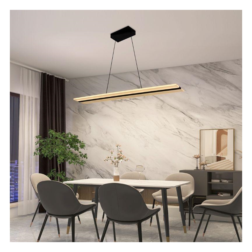 LED ljusreglerad ljuskrona på textilsladd LED/40W/230V 3000-6500K svart + fjärrkontroll