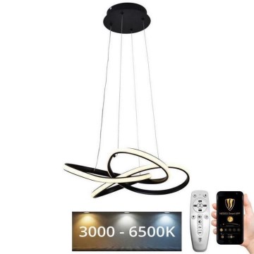 LED ljusreglerad ljuskrona på textilsladd LED/40W/230V 3000-6500K svart + fjärrkontroll