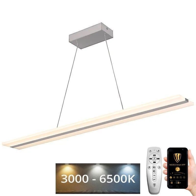 LED ljusreglerad ljuskrona på textilsladd LED/40W/230V 3000-6500K vit + fjärrkontroll
