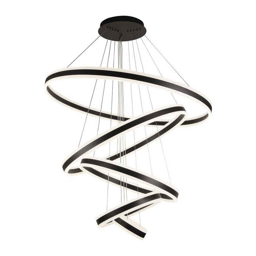 LED ljusreglerad ljuskrona på textilsladd LED/420W/230V 3000-6500K diameter 100 cm + fjärrkontroll