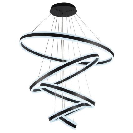 LED ljusreglerad ljuskrona på textilsladd LED/420W/230V 3000-6500K diameter 100 cm + fjärrkontroll