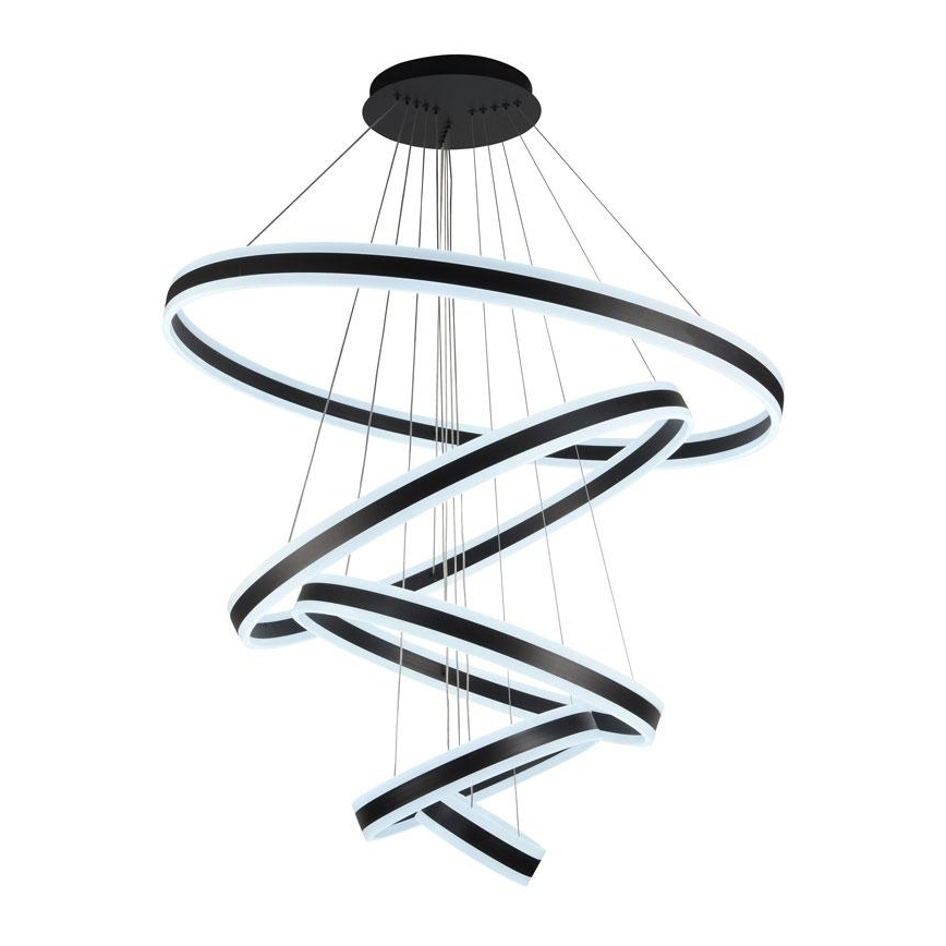 LED ljusreglerad ljuskrona på textilsladd LED/420W/230V 3000-6500K diameter 100 cm + fjärrkontroll