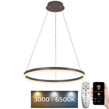 LED ljusreglerad ljuskrona på textilsladd LED/42W/230V 3000-6500K diameter 60 cm + fjärrkontroll