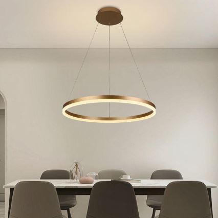LED ljusreglerad ljuskrona på textilsladd LED/42W/230V 3000-6500K diameter 60 cm + fjärrkontroll
