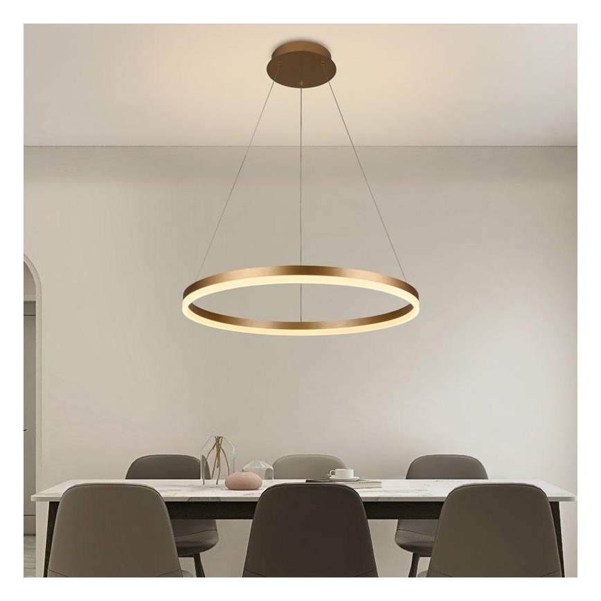 LED ljusreglerad ljuskrona på textilsladd LED/42W/230V 3000-6500K diameter 60 cm + fjärrkontroll