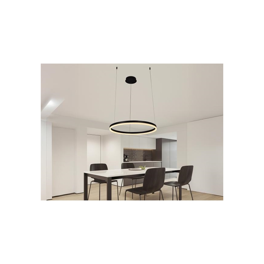 LED ljusreglerad ljuskrona på textilsladd LED/42W/230V 3000-6500K diameter 60 cm + fjärrkontroll
