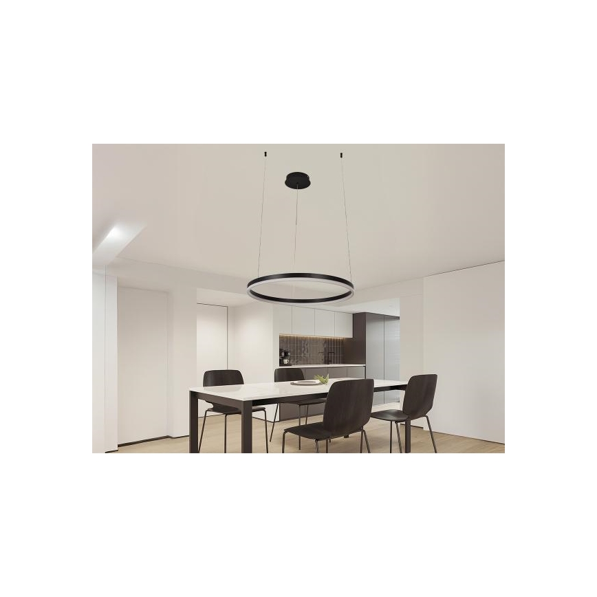 LED ljusreglerad ljuskrona på textilsladd LED/42W/230V 3000-6500K diameter 60 cm + fjärrkontroll