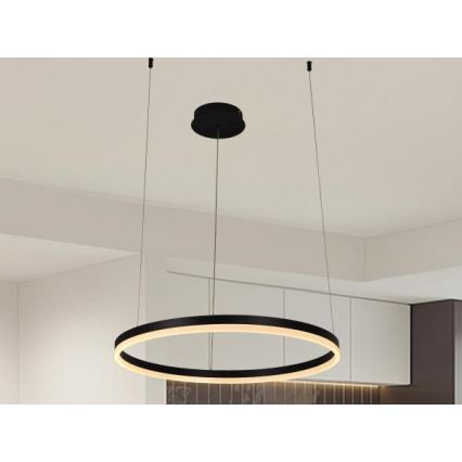 LED ljusreglerad ljuskrona på textilsladd LED/42W/230V 3000-6500K diameter 60 cm + fjärrkontroll