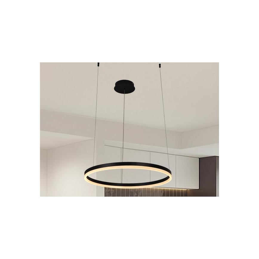 LED ljusreglerad ljuskrona på textilsladd LED/42W/230V 3000-6500K diameter 60 cm + fjärrkontroll