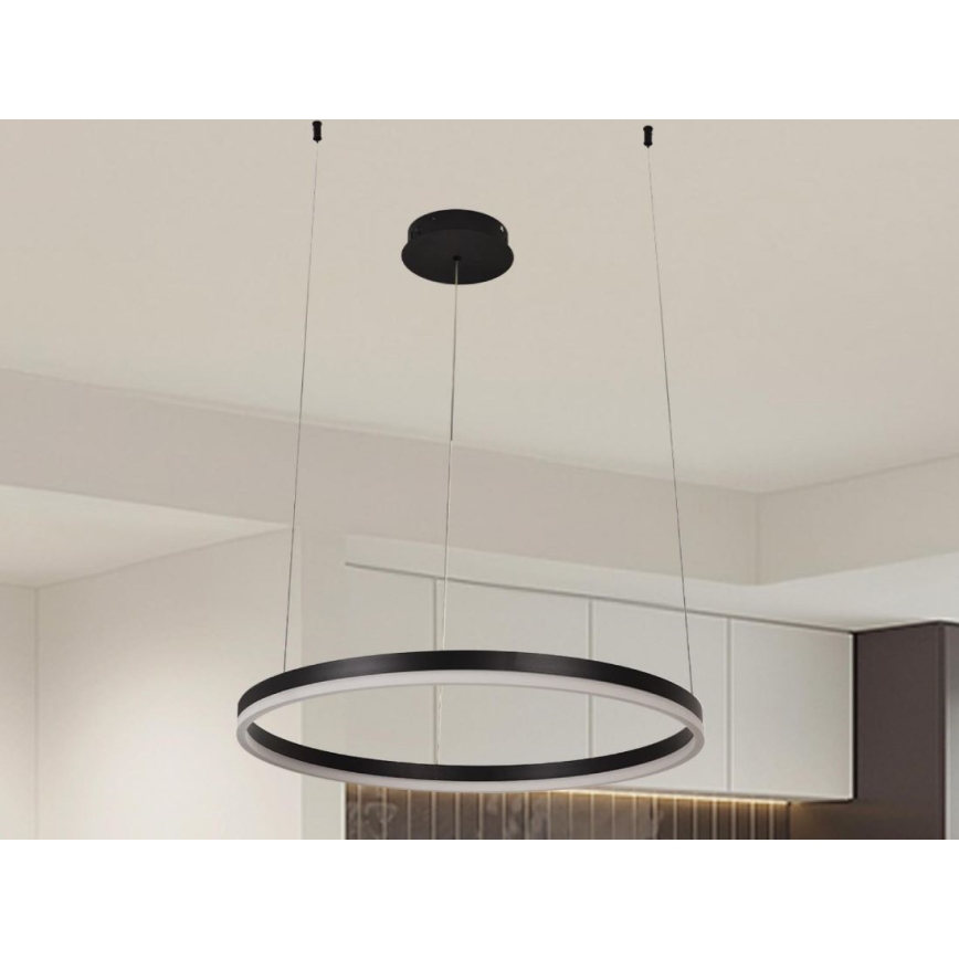 LED ljusreglerad ljuskrona på textilsladd LED/42W/230V 3000-6500K diameter 60 cm + fjärrkontroll