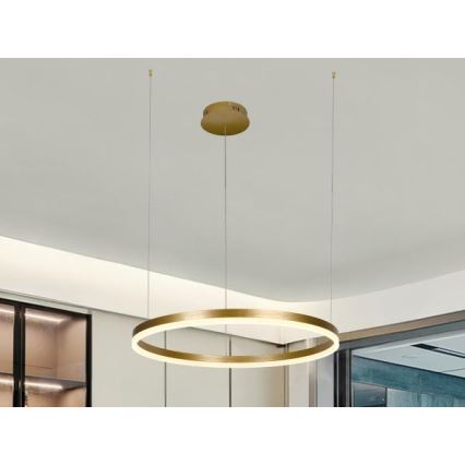 LED ljusreglerad ljuskrona på textilsladd LED/42W/230V 3000-6500K diameter 60 cm + fjärrkontroll