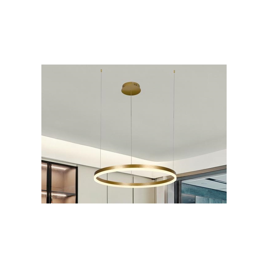 LED ljusreglerad ljuskrona på textilsladd LED/42W/230V 3000-6500K diameter 60 cm + fjärrkontroll